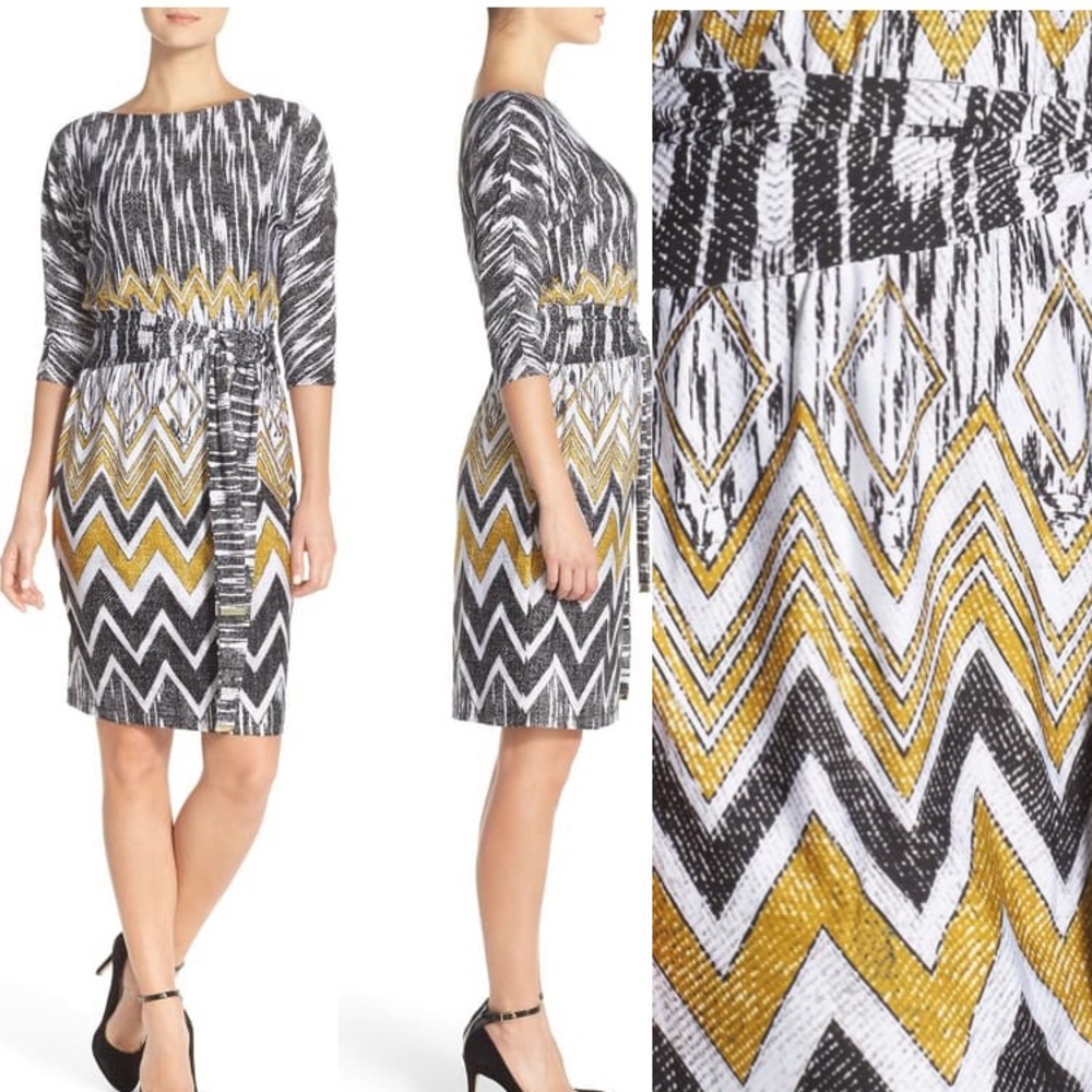 Ellen Tracy Belted Shift Dress Size 8